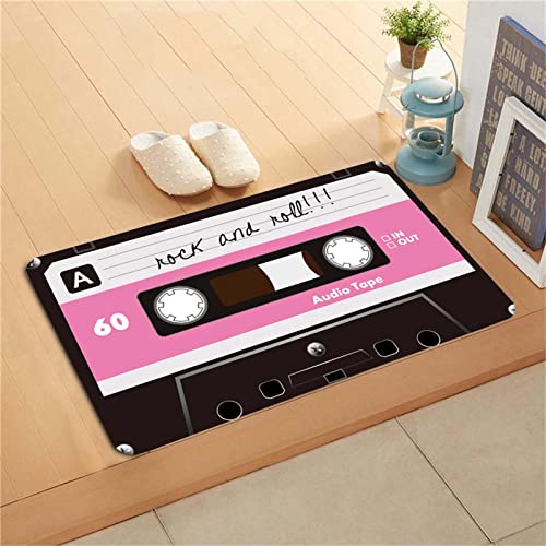 AVOMEB 90er Jahre Retro-Kassetten-Badematte, Tonband-Duschmatte, PVC-rutschfeste Vintage-Musik-Badezimmer-Bodenmatte, leicht zu reinigen(Color:L,Size:20x32in) von AVOMEB