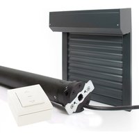 Rollladen Zuschneidbar Elektrisch Kabelgebunden Alu Grau 7016 H 155 x B 150 cm von AVOSDIM