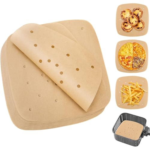 AVRUYPI 100 Stück Airfryer Backpapier, backpapier für Heißluftfritteuse, Backpapier, Airfryer Papier, Air Fryer Baking Paper, 15 cm*15 cm von AVRUYPI