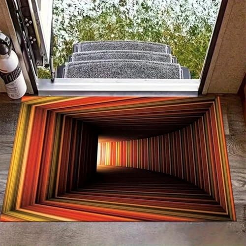 AVSMGP 3D-Teppich Mit Bodenlosem Loch Und Optischer Täuschung Fußmatte Für Den Innen- Und Außenbereich Für Heimdekoration, Spielzimmer, Garten, Boden Und Terrasse,K,60 * 90CM/ 2'0" × 2'11" von AVSMGP