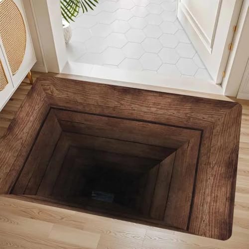 AVSMGP 3D-Teppich Mit Optischer Täuschung Fußmatte Für Den Eingangsbereich Weich rutschfest Und Leicht Zu Reinigen Teppiche Für Wohnkultur, Spielzimmer,Garten, Boden,I,50 * 80CM/1'8" × 2'7" von AVSMGP