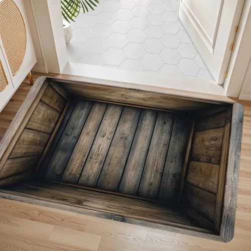 AVSMGP 3D-Teppich Mit Optischer Täuschung Fußmatte Für Den Eingangsbereich Weich rutschfest Und Leicht Zu Reinigen Teppiche Für Wohnkultur, Spielzimmer,Garten, Boden,J,50 * 80CM/1'8" × 2'7" von AVSMGP