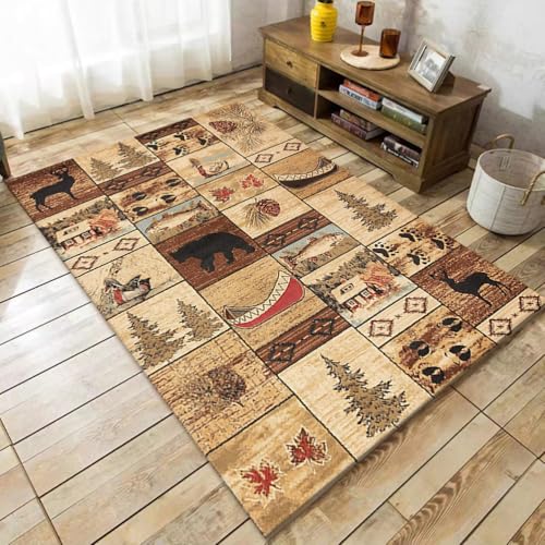 AVSMGP Retro-Teppich im Ethno-Stil, groß, weich, faltbar, rutschfest, für Sofa, Boden, Eingang, Wohnzimmer, Spielzimmer, Heimdekoration, E, 180 x 250 cm von AVSMGP