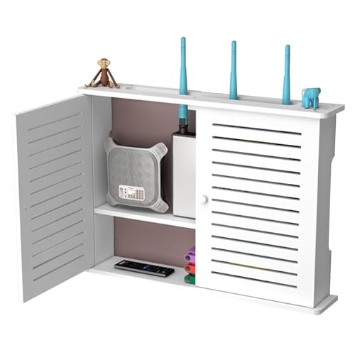 AVSMGP WLAN-Router-Aufbewahrungsbox – Schrank Zum Verstecken Von Router Und Modem – WPC-Modem-Management-Box – Kabelmanagement-Organizer Für Zuhause Und Büro,39CM/15.4INCH von AVSMGP