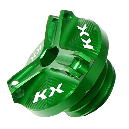 AVVYA Motorrad Öldeckel Für KA-WA-SA-KI KX65 KX80 KX85 KX125 KX250 KX250F KX450F Motorrad Motorölbecherabdeckung Öleinfüllschraube Ablassschraube Sumpfmutterkappe (Color : Grün) von AVVYA