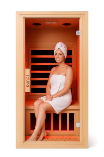 1-Person Far Infrared Sauna, 1350W Low EMF Far Infrared Heating Indoor Home Personal Sauna Room – Bluetooth Speakers, LED Light Therapy, Easy Assembly, Hemlock Wood Dry Sauna 1-Person Far Infrared Sauna, 1350W Low EMF Far Infrared Heating Indoor Home Personal Sauna Room – Bluetooth Speakers, LED Light Therapy, Easy Assembly, Hemlock Wood Dry Sauna von AVWQTAIRA