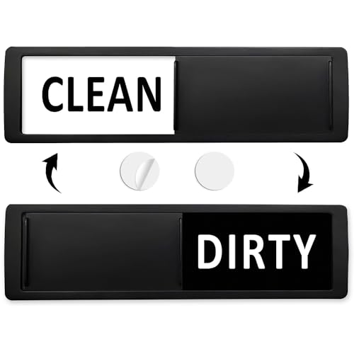Spülmaschine Magnet clean Dirty Sign Indicator/Kitchen Geschirrspüler Kühlschrank Magnet/Leicht zu lesen und zu verschieben/Starke magnetische Rückseite mit Aufklebern (Schwarz & Weiss) von AVYDIIF