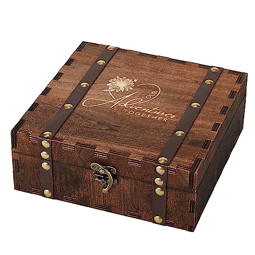 AW BRIDAL Erinnerungsbox für Andenken, Hochzeits-Erinnerungsbox, gravierte Holzbox mit Deckel, Jahrestags- und Verlobungsgeschenke für Paare, Brautparty-Geschenke, Brautgeschenke von AW BRIDAL