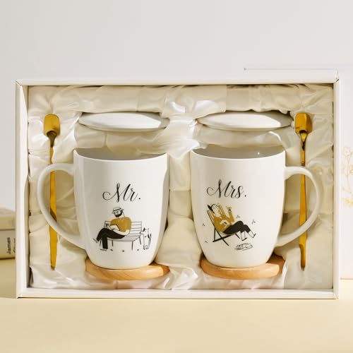 AW BRIDAL Premium Hochzeitsgeschenk Set mit 2x473ml Keramikbechern: Perfekt als Verlobungsgeschenk, Flitterwochen-Präsent oder Jahrestagsgeschenk für Ehepaare. Inkl. edler Geschenkbox mit Goldprägung AW BRIDAL Premium Hochzeitsgeschenk Set mit 2x473ml Keramikbechern: Perfekt als Verlobungsgeschenk, Flitterwochen-Präsent oder Jahrestagsgeschenk für Ehepaare. Inkl. edler Geschenkbox mit Goldprägung von AW BRIDAL