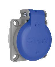 Anschluss-Steckdose Schalttafelsteckdose Anschlussgerätesteckdose blau 16A 250V 3-polig IP54 gerade Schuko von AW-Tools