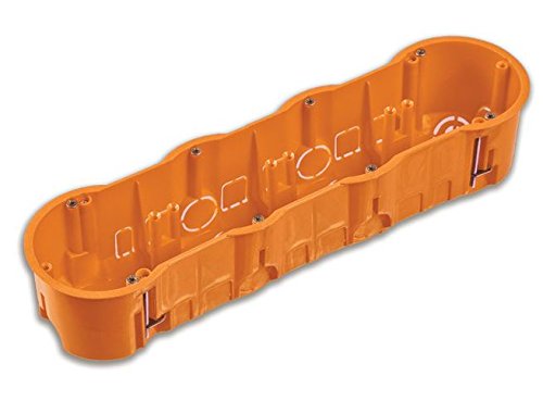 5er Set 4-fach Schalterdose Gerätedose Hohlwanddose Tiefe 60mm Fräsloch 4 x Ø 68 mm mit 8 vormontierten Geräteschrauben von AW-Tools