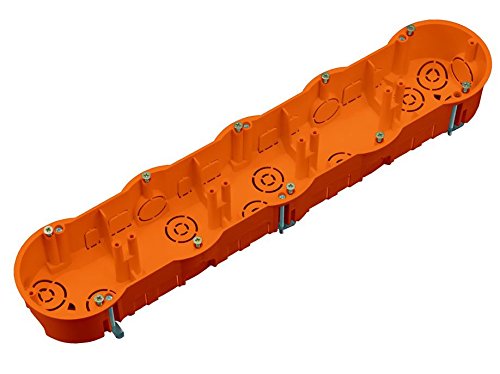5er Set 5-fach Hohlwanddose Schalterdose Gerätedose Tiefe 60mm Fräsloch 5 x Ø 68 mm mit 10 vormontierten Geräteschrauben von AW-Tools