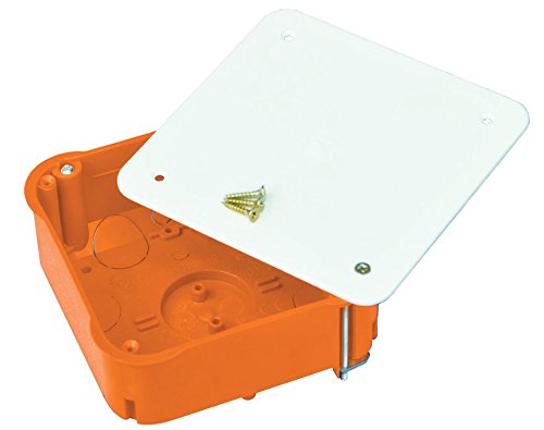 AW-Tools 5er Set Hohlwand-Abzweigkasten mit Deckel 100 x 100mm / Tiefe 40mm Orange von AW-Tools