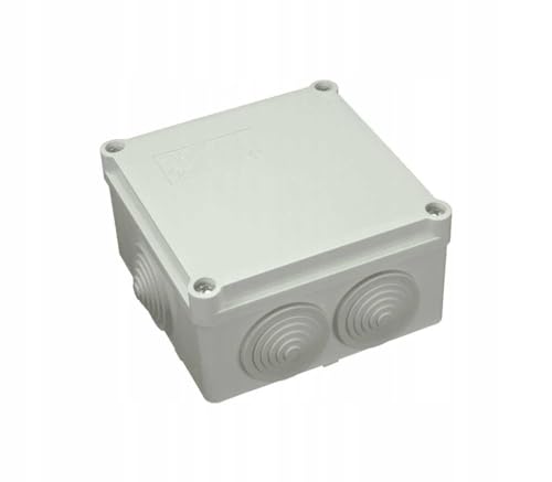 AW-Tools 6x Feuchtraum Verteilerkasten Installations-Gehäuse 100 x 100 x 50 mm IP65, Kunststoff, grau, wasserdicht von AW-Tools