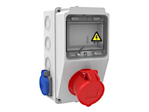 AW-Tools Baustromverteiler Wandverteiler 1 x CEE16A/400V 2 x 230V/16A Schuko IP44 verdrahtet o. Sicherung von AW-Tools