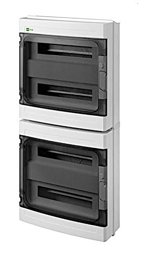AW-Tools EP-LUX+ Klarsichtdeckel Verteilerkasten Aufputz AP Unterverteilung 4x18 Module (2x2x36) IP 65 1914-01 von AW-Tools