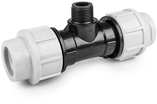 AW-Tools T-Stück mit Aussengewinde für PE-Rohr 32mm x 1 Zoll x 32mm PP-Fitting Verschraubung von AW-Tools
