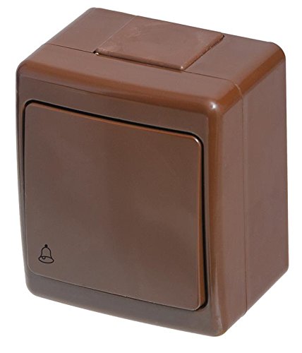 Aufputz Klingeltaster braun IP44 selbstdichtend für den Außenbereich von AW-Tools