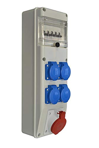 Baustromverteiler, Wandverteiler 4 x 230V/16A + 1 x CEE 16A/400V + LEGRAND LS verdrahtet von AW-Tools