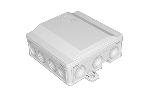 AW-Tools Feuchtraum Verteilerabzweigdose IP54, Wasserfest, Polycarbonat, Lichtgrau, 1 x Verbindungsdose 95 x 95mm von AW-Tools