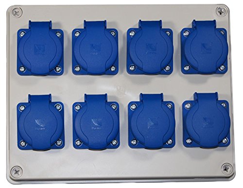 Stromverteiler Steckdosenverteiler Baustromverteiler 8 x 230 V/16A verdrahtet von AW-Tools