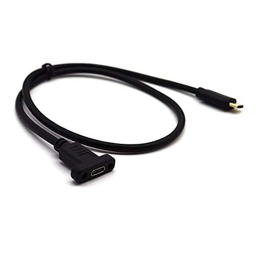 AWADUO 3.1 Typ C zu Typ C Kabel, mit Schraubbefestigung Typ C Stecker zu Typ C Buchse 90 Drgee Winkelkabel 10GBS, Kompatibel mit TV/Telefon/Desktop (0,6m) von AWADUO