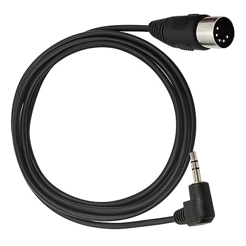 AWADUO 5 Pin DIN Kabel, MIDI Din 5 Pin Stecker auf 90 Grad 3.5mm 1/8'' Stecker TRS Stereo Jack Audio Kabel für Lautsprecher, Verstärker, Mixe, MIDI Keyboard(0.5M/1.7FT) von AWADUO