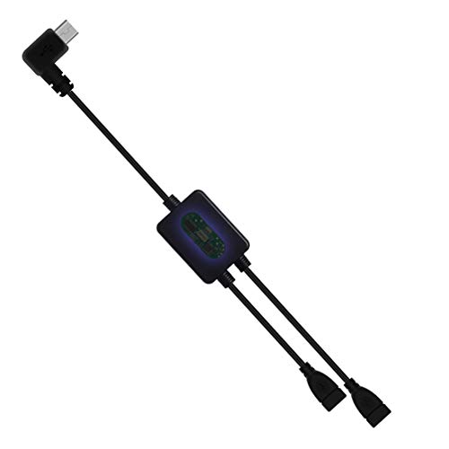 AWADUO 90-Grad-Micro-USB-Splitter 1 zu 2 aus, Micro-USB-Splitterkabel 1 bis 2 Y Hochgeschwindigkeits-Ladekabel 30 cm Länge von AWADUO