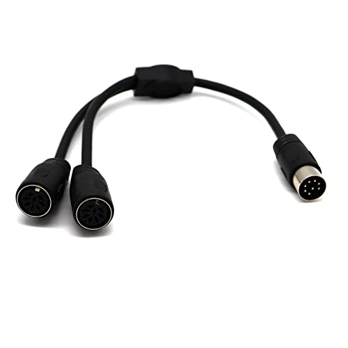 AWADUO MIDI 8-Pin DIN Splitterkabel, 0,3 m, Stecker auf 2 x Female Buchsen, für Tastatur/Programmierer von AWADUO