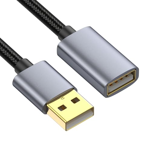 AWADUO USB 2.0 Typ A Verlängerungskabel, Hochgeschwindigkeits-USB-Verlängerungskabel vergoldeter Adapter Kompatibel mit Drucker, Tastatur, Maus, Flash-Laufwerk (0.3M/0.98FT, männlich zu weiblich) von AWADUO