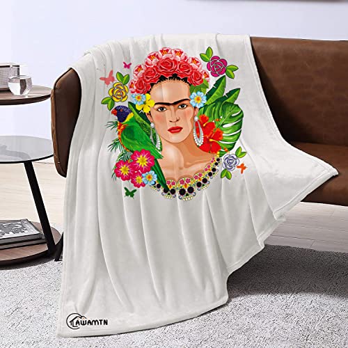 AWAMTN Für Frida Kahlo Bedruckte plüschdecke，Decke，Sofadecke，Raumdekoration，Geeignet für alle Jahreszeiten for Indoors, Outdoors, Travel, Home and More(60" x 80") von AWAMTN