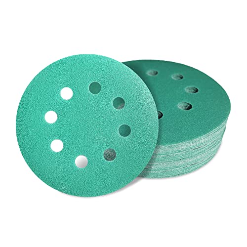 AWAPRO Schleifscheiben mit Klett - Ø 125mm, Körnung P2000, 8 Loch in Grün - 25 Stück - Schleifpapier rund für Exzenterschleifer, Holz, Metall uvm. schleifen von AWAPRO