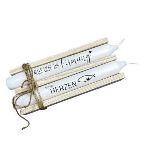 AWASG Kerze mit Spruch 2er Set Firmung - Stabkerze als Geschenk Mädchen Jungen Patenkind - Geschenkkerze zur Firmung Firmgeschenk AWASG Kerze mit Spruch 2er Set Firmung - Stabkerze als Geschenk Mädchen Jungen Patenkind - Geschenkkerze zur Firmung Firmgeschenk von AWASG