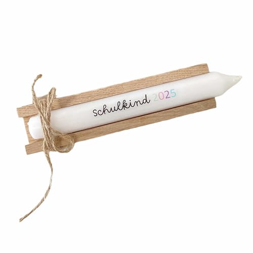 AWASG Kerze mit Spruch Schulkind - Deko Accessoire 1. Schultag - Geschenk Einschulung Schuleinführung Schultüte - Stabkerze mit Kerzentattoo AWASG Kerze mit Spruch Schulkind - Deko Accessoire 1. Schultag - Geschenk Einschulung Schuleinführung Schultüte - Stabkerze mit Kerzentattoo von AWASG