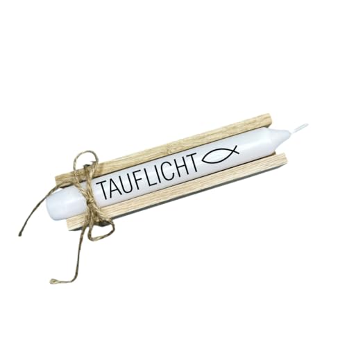 AWASG Kerze mit Spruch Taufe - Stabkerze mit Taufspruch - Geschenk Taufe Patenkind Taufgeschenk - Tauflicht Taufkerze von AWASG