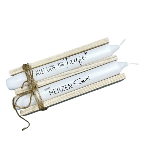 AWASG Kerze mit Spruch Taufe - Stabkerzen Set 2 Stk. mit Taufspruch Taufkerze - Geschenk Taufe Patenkind Taufgeschenk AWASG Kerze mit Spruch Taufe - Stabkerzen Set 2 Stk. mit Taufspruch Taufkerze - Geschenk Taufe Patenkind Taufgeschenk von AWASG