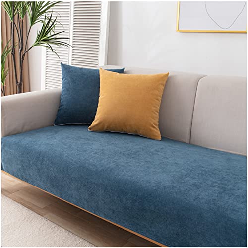 Sofaschoner Sofabezug 1 2 3 4 Sitzer, Wasserdicht Sofa Abdeckung Anti Rutsch Vintage Design Sofaschutz Sofaschoner, L Form Ecksofa Sofa/Couch überwurfdecke (Navy Blau,70x180cm) von AWAV