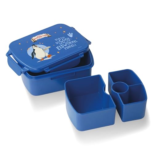 AWAVE Die Schule der Magischen Tiere Brotdose Kinder mit Fächern rPET Blau Juri Snackbox 1 L mit Deckel und 4 Fächer Unterteilung, Auslaufsicher, Pausenbox für Schule Kindergarten Picknick Reise von AWAVE