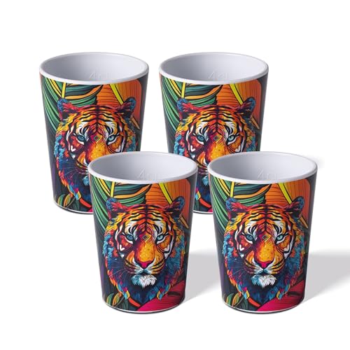 AWAVE Shotbecher Schnapsgläser Set 4-teilig aus rPET, 4 cl, Eichstrich bei 2 cl 4 cl, Stapelbar, Mehrweg Wiederverwendbar Recycelbar Robust Spülmaschinengeeignet, Mehrwegbecher Partybecher Trinkbecher von AWAVE