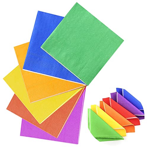 AWAVM 60 Blätter farbige Servietten, doppelschichtige bedruckte Tissues, Geschirr Verpackung, Cocktail Partys, Partys, Hochzeiten (25 x 25cm) von AWAVM