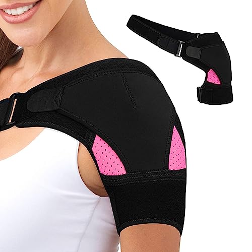 AWAVM Frauen Schulter Orthese Neopren Schulterstütze Doppelte Unterstützung am Schultergelenk Verletzungsprävention und Genesung Sportverletzungen arthritische Schultern, Rose von AWAVM