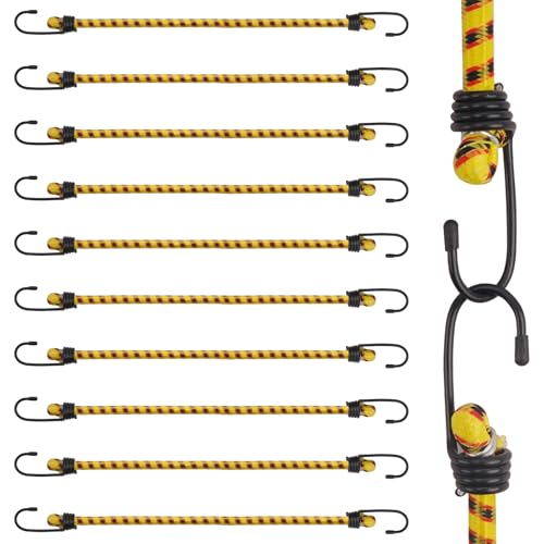 AWBEOT 10 Stück 40 cm Spanngummi mit Haken, Expander mit Haken, Elastische Gepäckspanner, Universal Spanngurte Gummispanner, Gummibänder mit Häken, für Auto & Fahrrad, Camping, Ladungssicherung, Gelb AWBEOT 10 Stück 40 cm Spanngummi mit Haken, Expander mit Haken, Elastische Gepäckspanner, Universal Spanngurte Gummispanner, Gummibänder mit Häken, für Auto & Fahrrad, Camping, Ladungssicherung, Gelb von AWBEOT