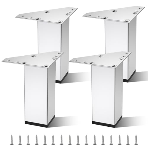AWBEOT 4 Stück 10 cm Möbelfüße, Möbelfüße Aluminiumlegierung, Schrankfüße, Vierkant-Profil Möbelbeine, Möbelfüsse, Füße für Möbel, Tischbeine, für Stühle, Schrank, Bett,Sofa,Couchtisch, mit Schrauben AWBEOT 4 Stück 10 cm Möbelfüße, Möbelfüße Aluminiumlegierung, Schrankfüße, Vierkant-Profil Möbelbeine, Möbelfüsse, Füße für Möbel, Tischbeine, für Stühle, Schrank, Bett,Sofa,Couchtisch, mit Schrauben von AWBEOT