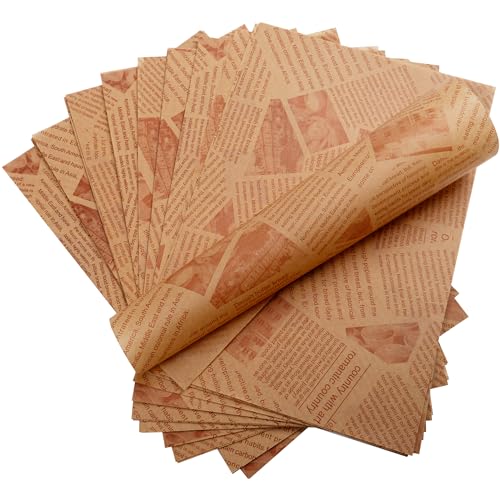 200 Blatt Deli Papierblätter für Lebensmittelkörbe und Tablettauskleidungen 30 x 20 cm Wachspapier für Lebensmittel Burger Papier Wax Paper Einschlagpapier für Burger Butterbrot Käse Pommes von AWCIGG