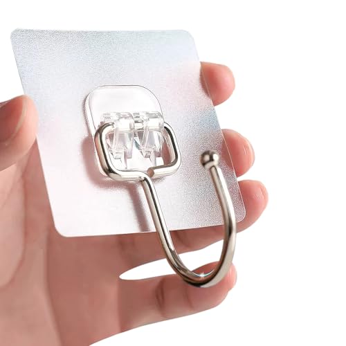 AWCIGG 15 Stück Klebehaken Haken Extra Stark, 15kg (Max) Magische Haken Transparent, Küchenhaken, Kleiderhaken, Wandhaken, Wasserdicht, Abnehmbar, Geeignet für Küche, Badezimmer von AWCIGG