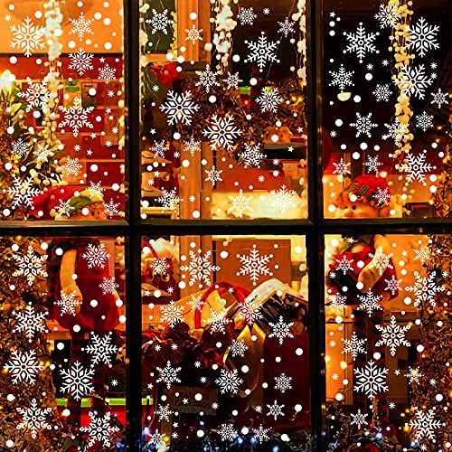 AWCIGG 170 Schneeflocken Fensterbild Selbstklebend Weihnachten Fenstersticker Wiederverwendbar Fensterbilder Weihnachten Statisch PVC Aufkleber Winter Dekoration von AWCIGG