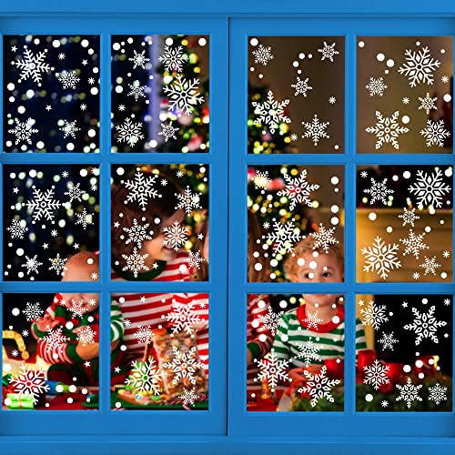 AWCIGG 255 Weihnachten Fensterbilder Schneeflocken Fensterdeko Wiederverwendbar Statisch Selbstklebend PVC Fensterbilder Weihnachten für Fensterdeko Winter Schneeflocken Weihnachten Deko von AWCIGG
