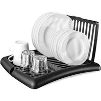 Extendable black dish rack with space for plates and glasses von AWELCO