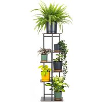 MONDO Blumenständer aus Metall - schwarzer Ständer für 7 Blumentöpfe von AWELCO