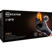 Mercator GoGrip Schwarze Nitrilhandschuhe, 50 Stück, Größe XL von AWELCO